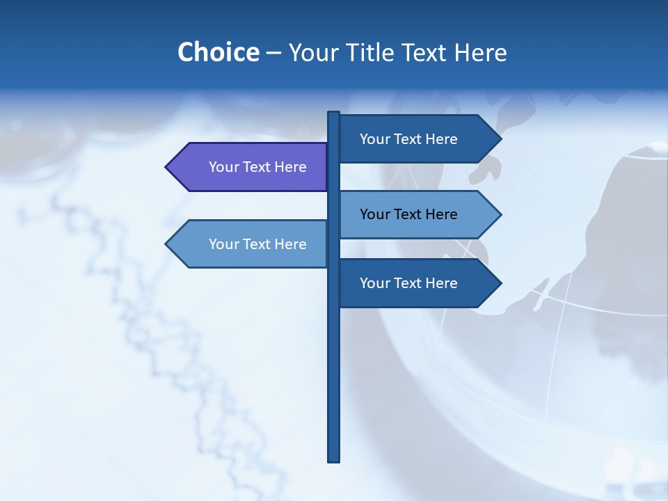 A Globe On Top Of A Table With A Bar Chart In The Background PowerPoint Template