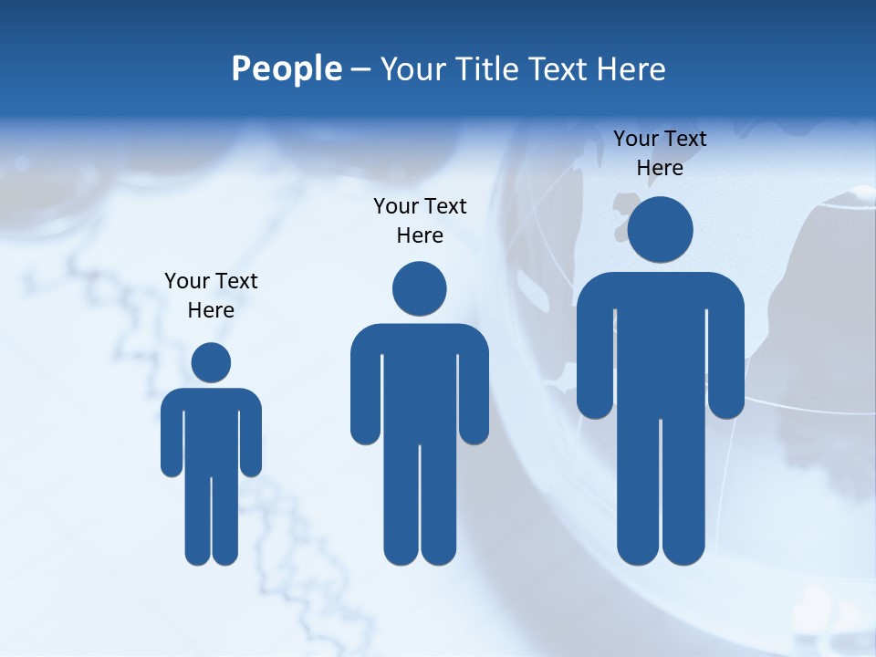 A Globe On Top Of A Table With A Bar Chart In The Background PowerPoint Template