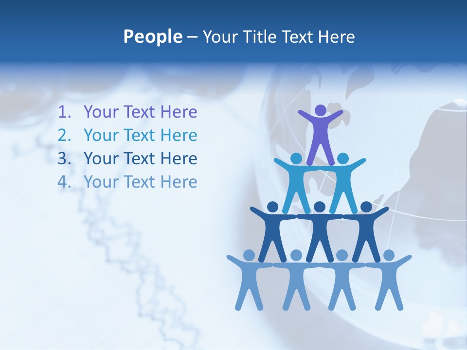 A Globe On Top Of A Table With A Bar Chart In The Background PowerPoint Template