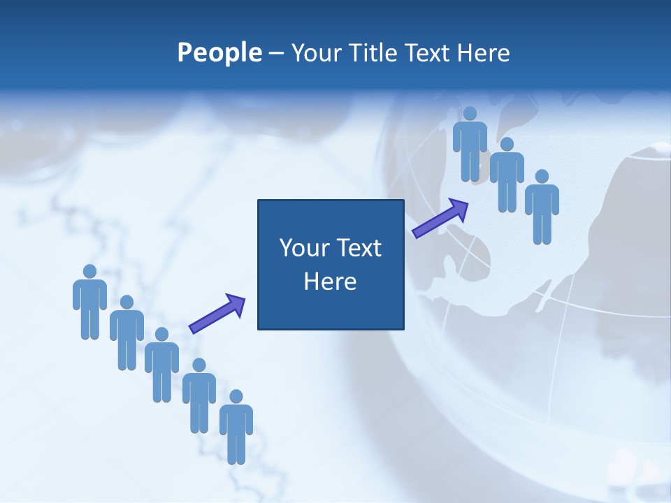 A Globe On Top Of A Table With A Bar Chart In The Background PowerPoint Template