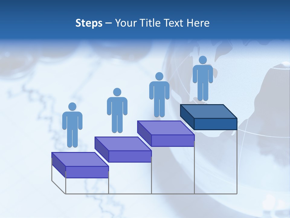 A Globe On Top Of A Table With A Bar Chart In The Background PowerPoint Template