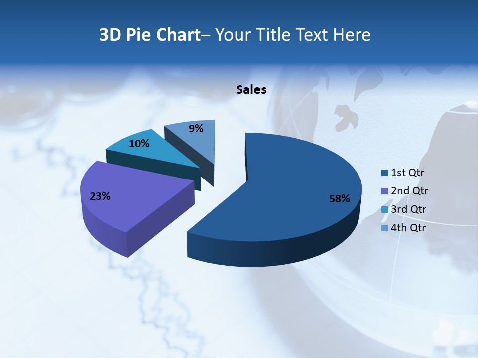 A Globe On Top Of A Table With A Bar Chart In The Background PowerPoint Template