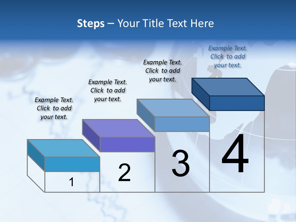 A Globe On Top Of A Table With A Bar Chart In The Background PowerPoint Template