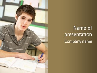Teenager Listening Learning PowerPoint Template