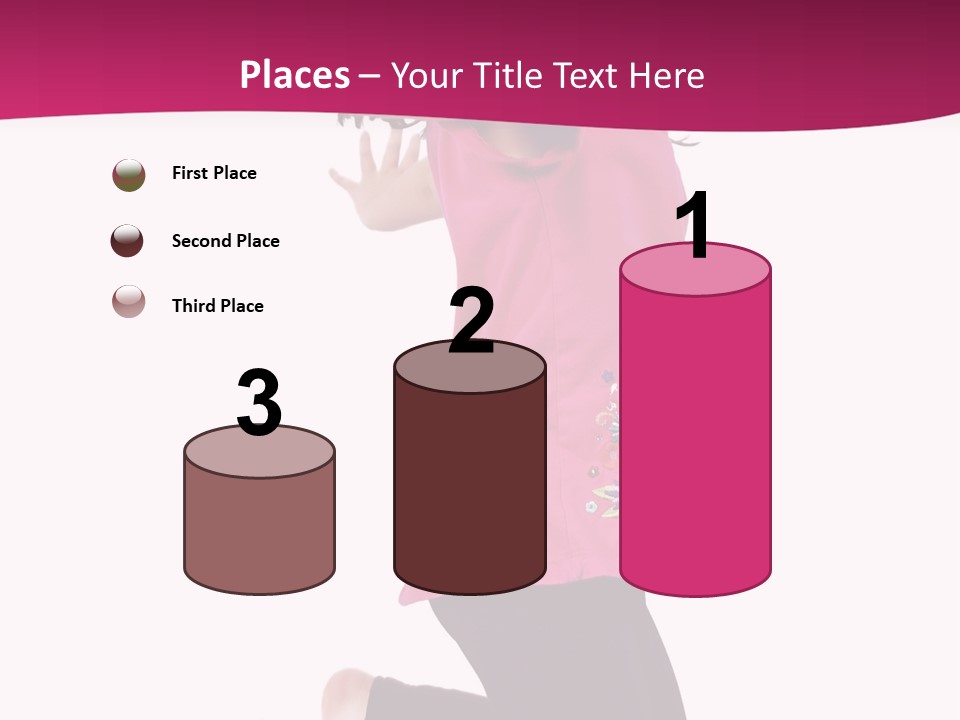 A Young Girl Jumping In The Air With Her Arms Outstretched PowerPoint Template