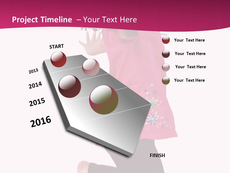 A Young Girl Jumping In The Air With Her Arms Outstretched PowerPoint Template