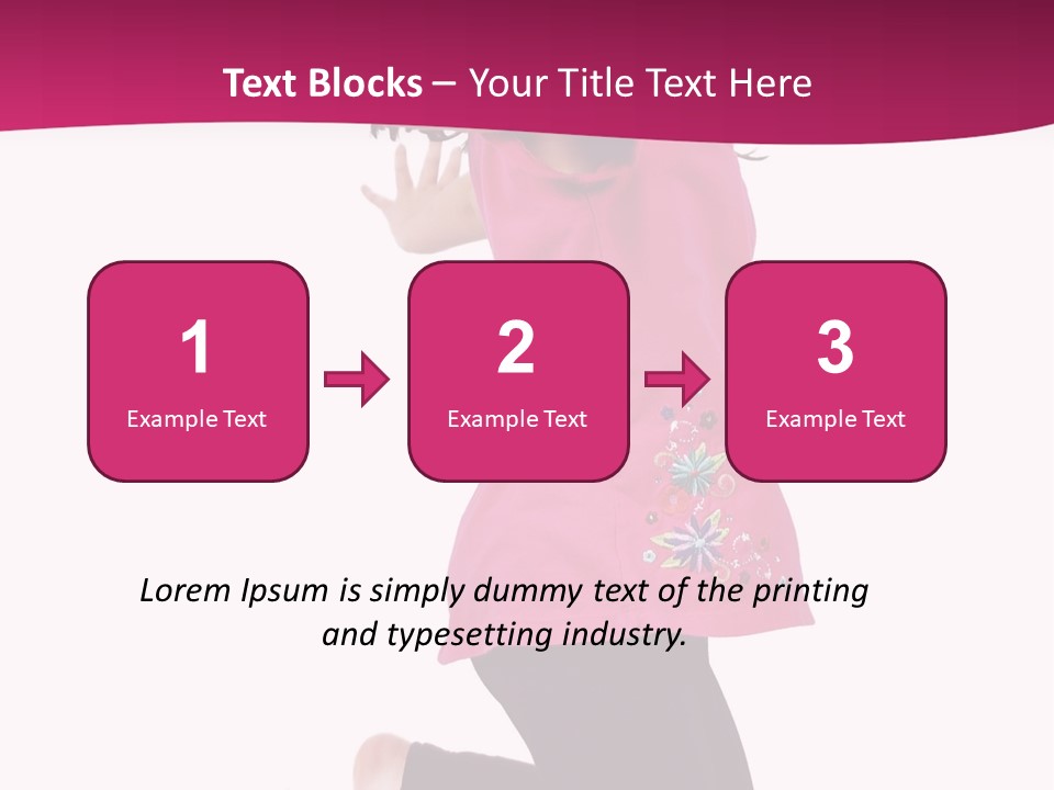 A Young Girl Jumping In The Air With Her Arms Outstretched PowerPoint Template