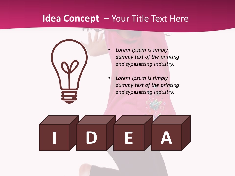 A Young Girl Jumping In The Air With Her Arms Outstretched PowerPoint Template