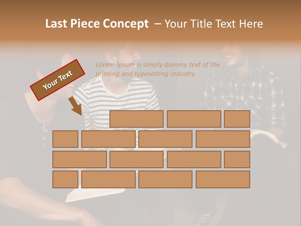 A Group Of Three Men Sitting Next To Each Other PowerPoint Template