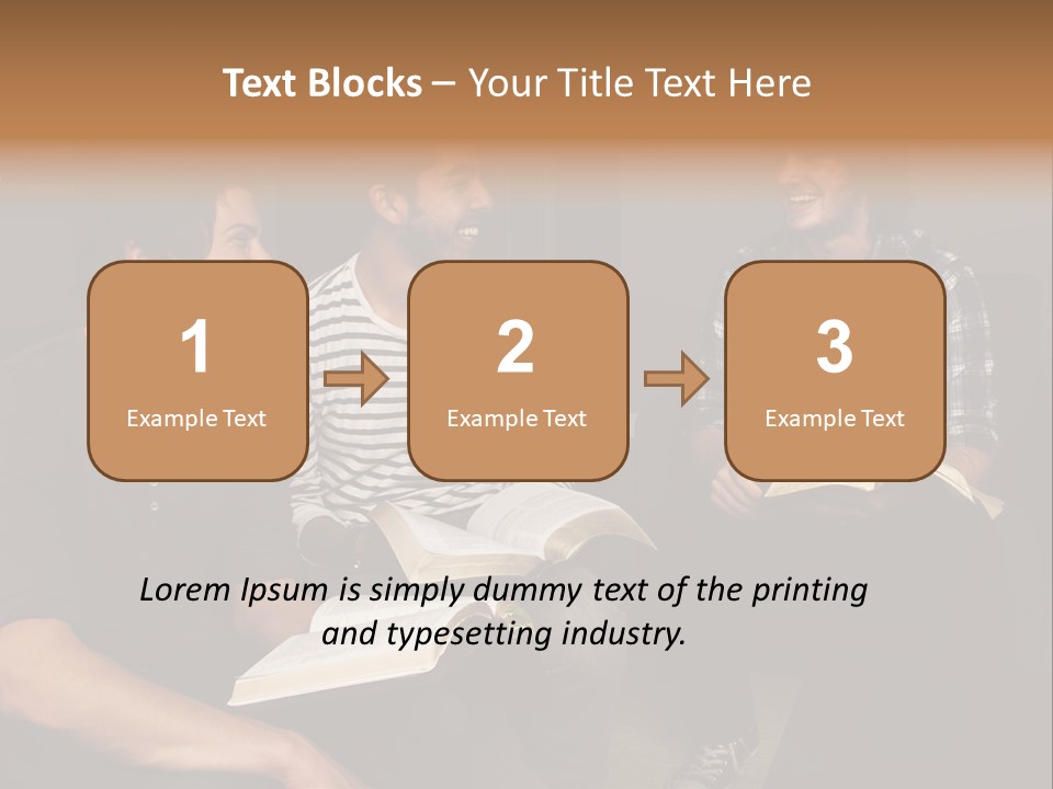 A Group Of Three Men Sitting Next To Each Other PowerPoint Template