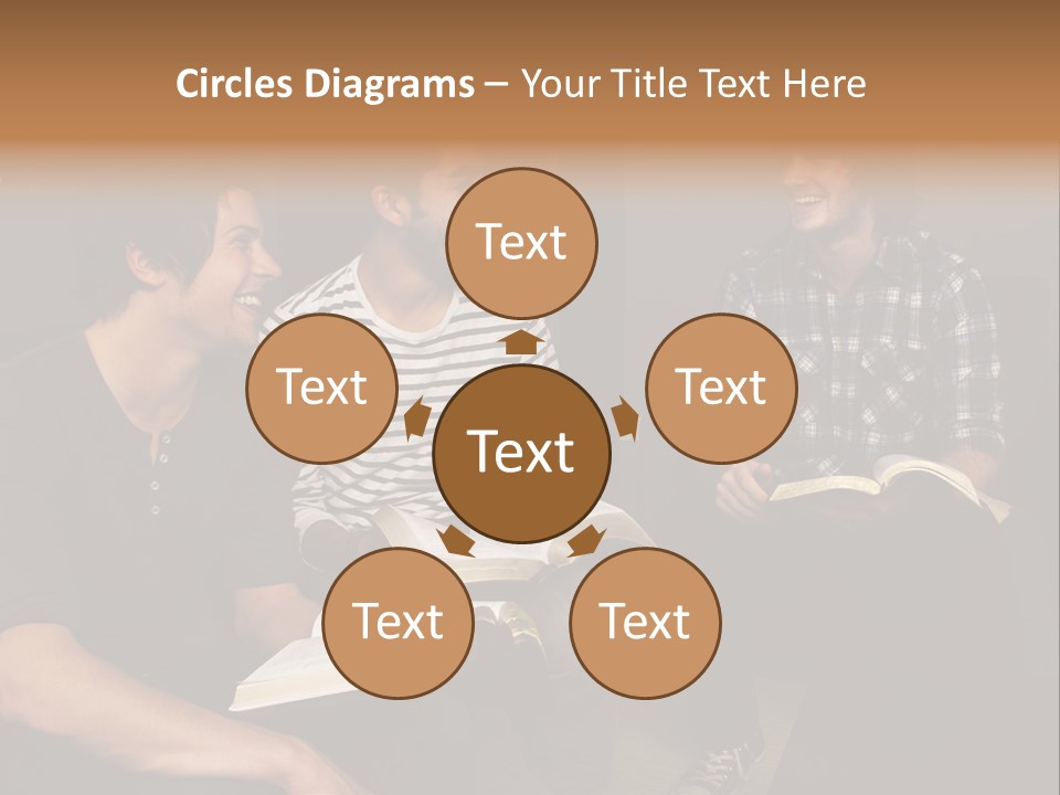 A Group Of Three Men Sitting Next To Each Other PowerPoint Template