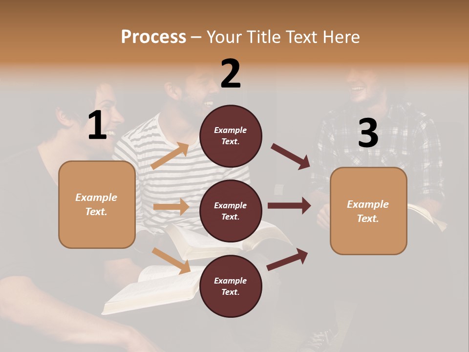 A Group Of Three Men Sitting Next To Each Other PowerPoint Template