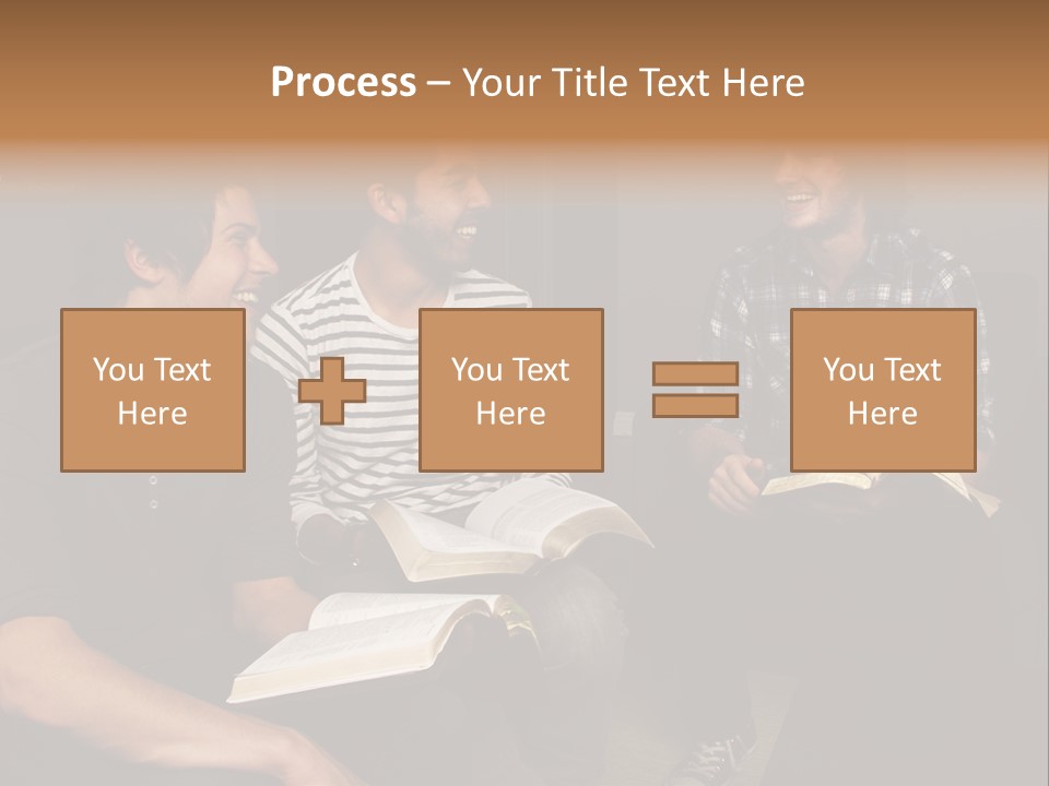 A Group Of Three Men Sitting Next To Each Other PowerPoint Template