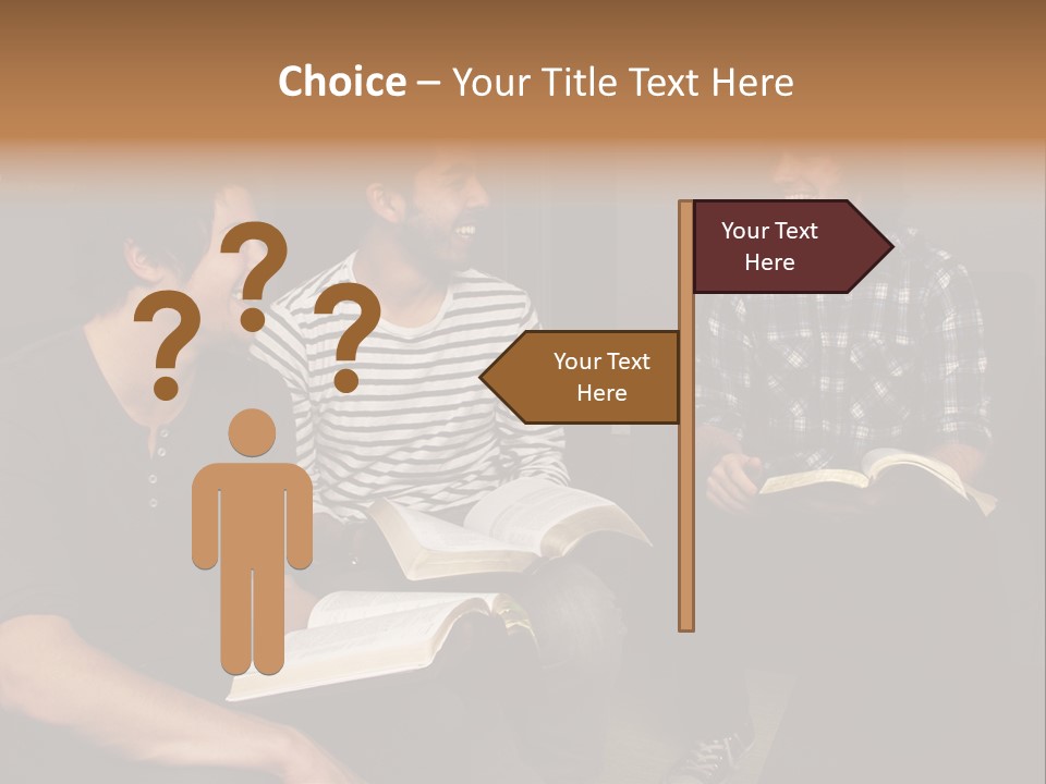 A Group Of Three Men Sitting Next To Each Other PowerPoint Template