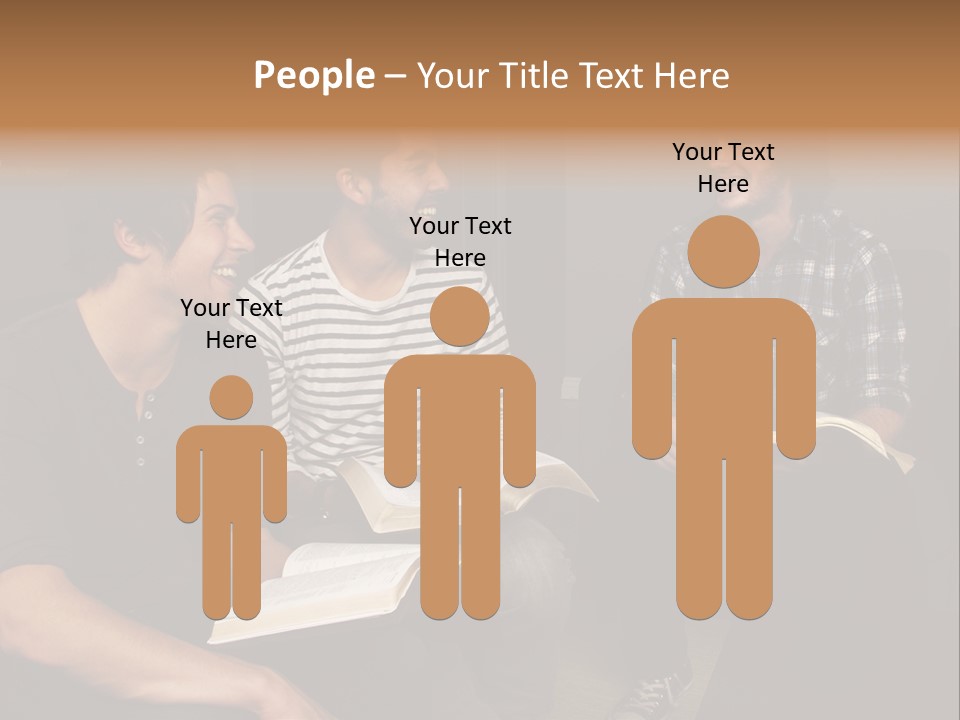 A Group Of Three Men Sitting Next To Each Other PowerPoint Template