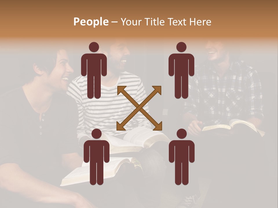 A Group Of Three Men Sitting Next To Each Other PowerPoint Template