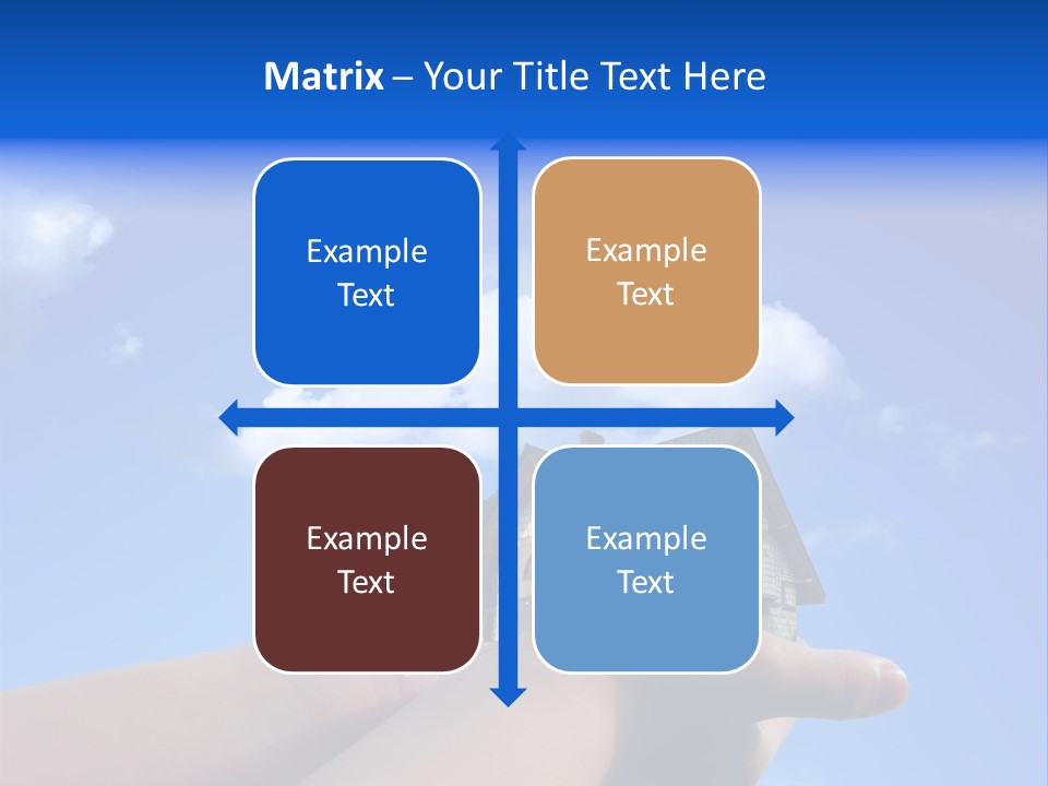 A Person Holding Up A House In Front Of A Blue Sky PowerPoint Template