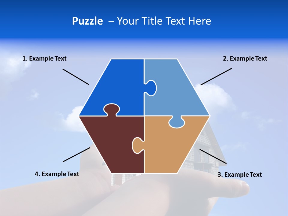A Person Holding Up A House In Front Of A Blue Sky PowerPoint Template