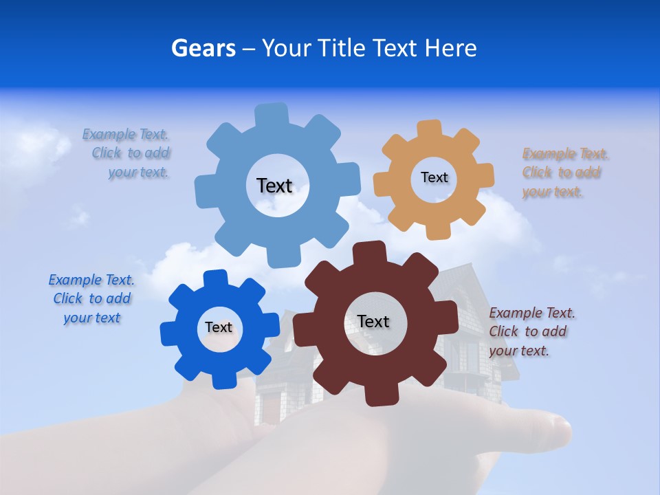 A Person Holding Up A House In Front Of A Blue Sky PowerPoint Template