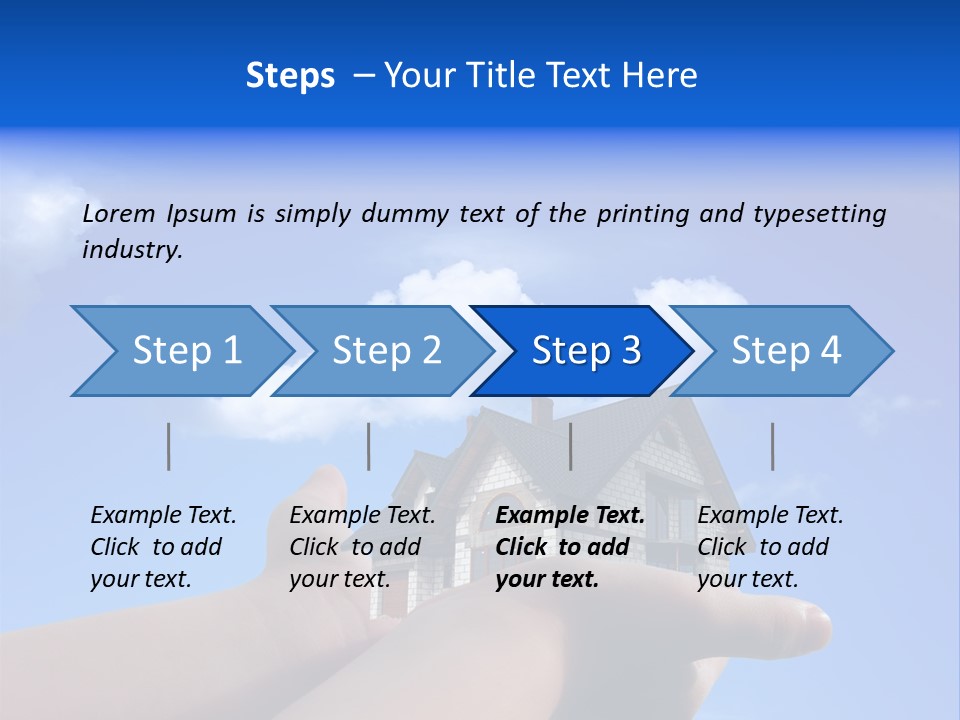 A Person Holding Up A House In Front Of A Blue Sky PowerPoint Template
