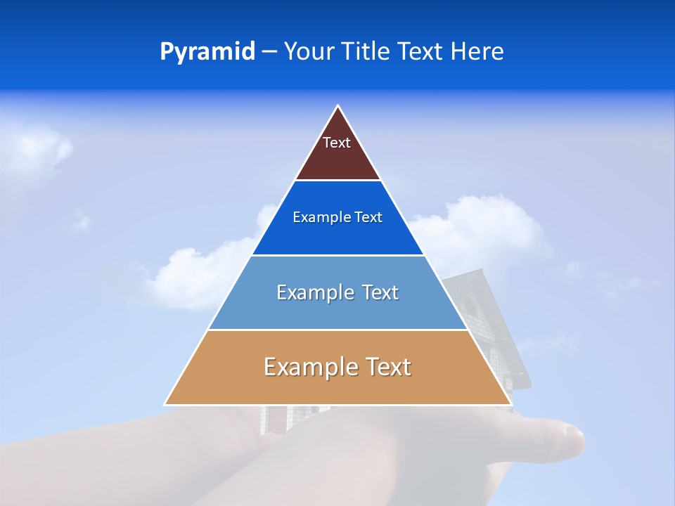 A Person Holding Up A House In Front Of A Blue Sky PowerPoint Template