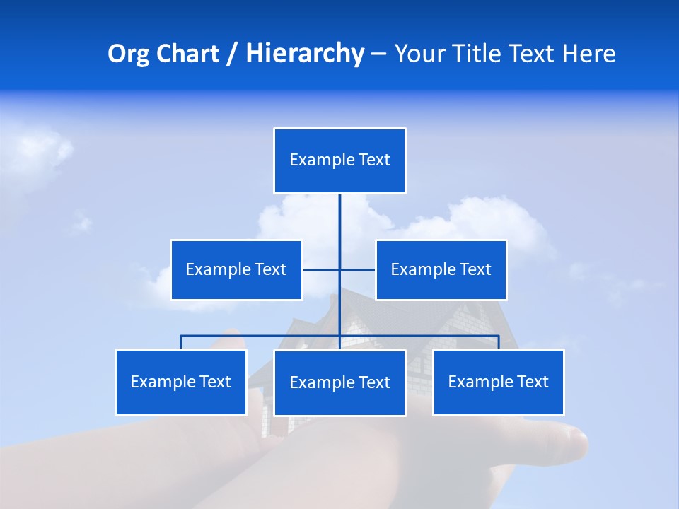 A Person Holding Up A House In Front Of A Blue Sky PowerPoint Template