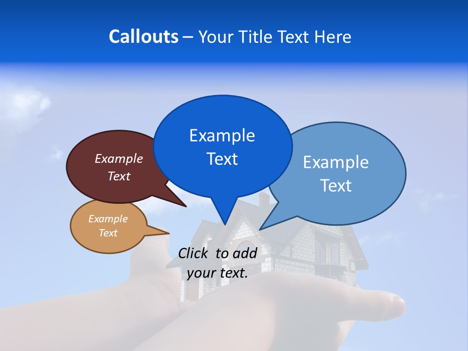 A Person Holding Up A House In Front Of A Blue Sky PowerPoint Template