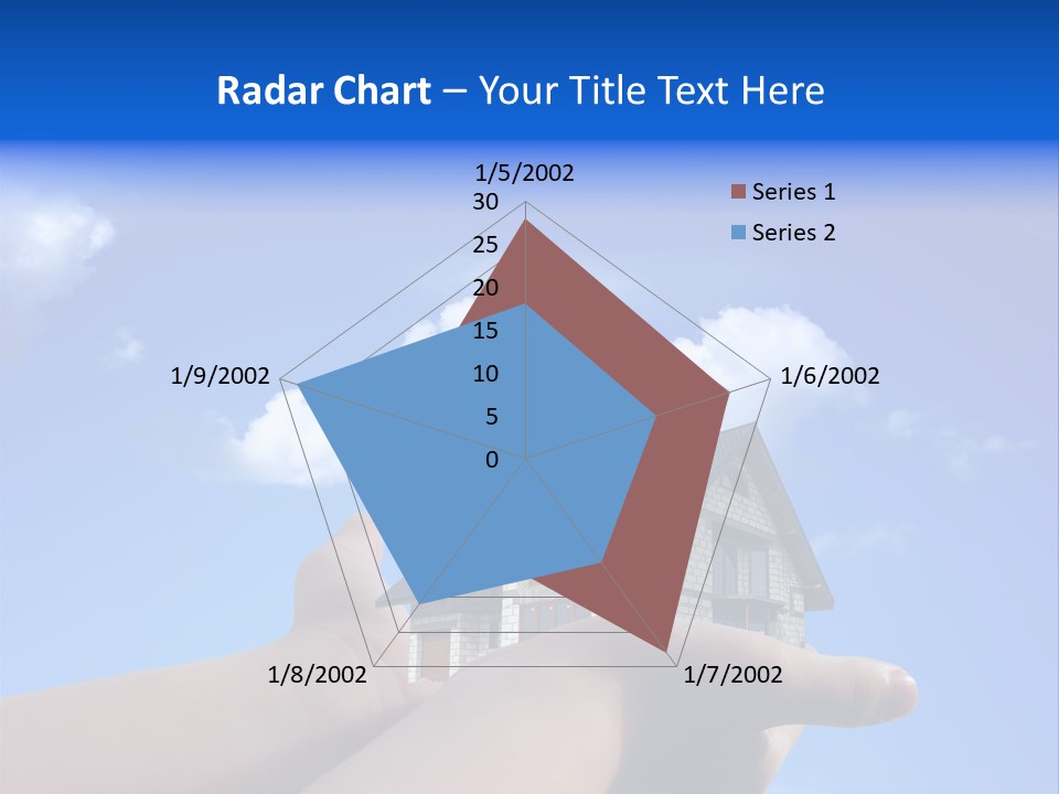 A Person Holding Up A House In Front Of A Blue Sky PowerPoint Template
