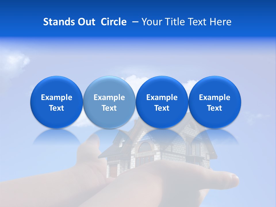 A Person Holding Up A House In Front Of A Blue Sky PowerPoint Template