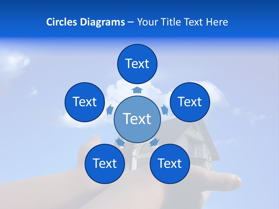 A Person Holding Up A House In Front Of A Blue Sky PowerPoint Template