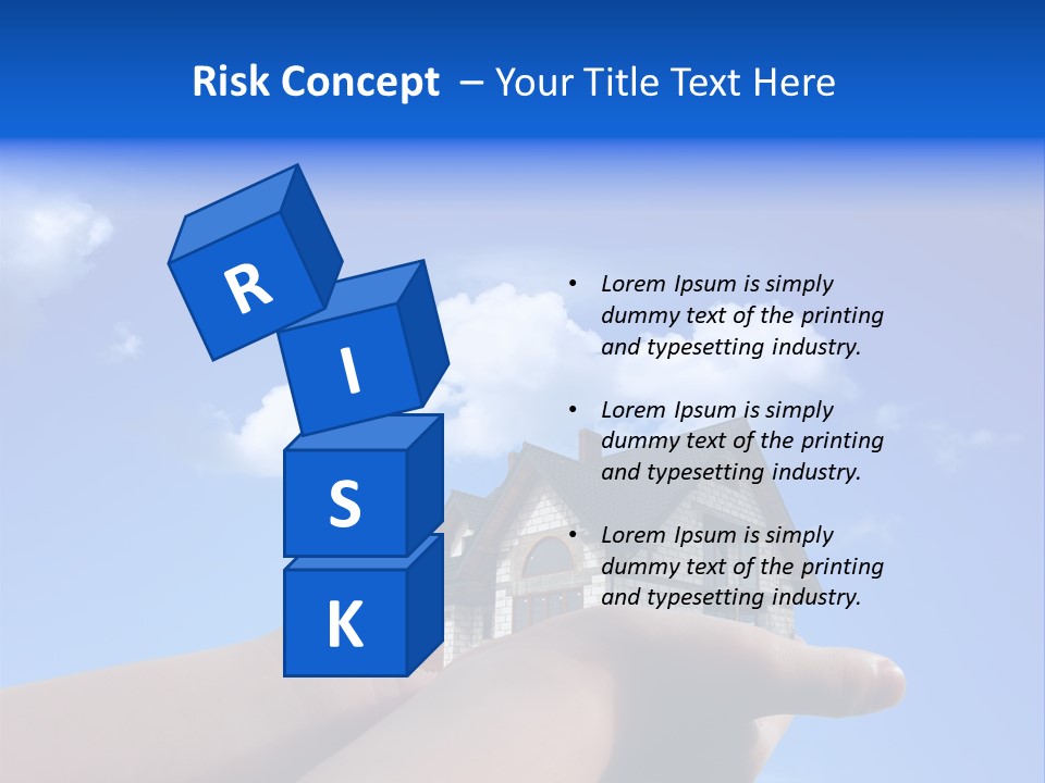 A Person Holding Up A House In Front Of A Blue Sky PowerPoint Template