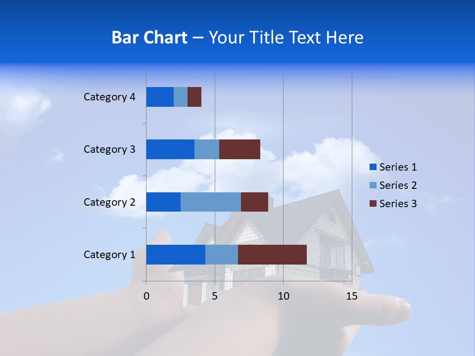 A Person Holding Up A House In Front Of A Blue Sky PowerPoint Template