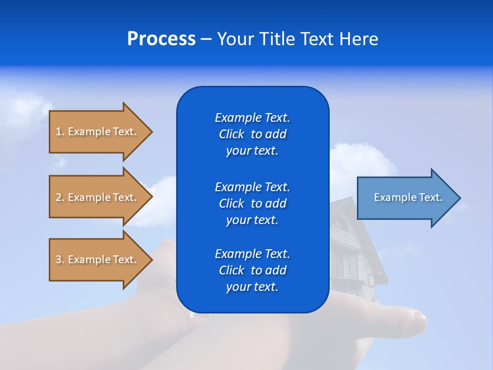 A Person Holding Up A House In Front Of A Blue Sky PowerPoint Template