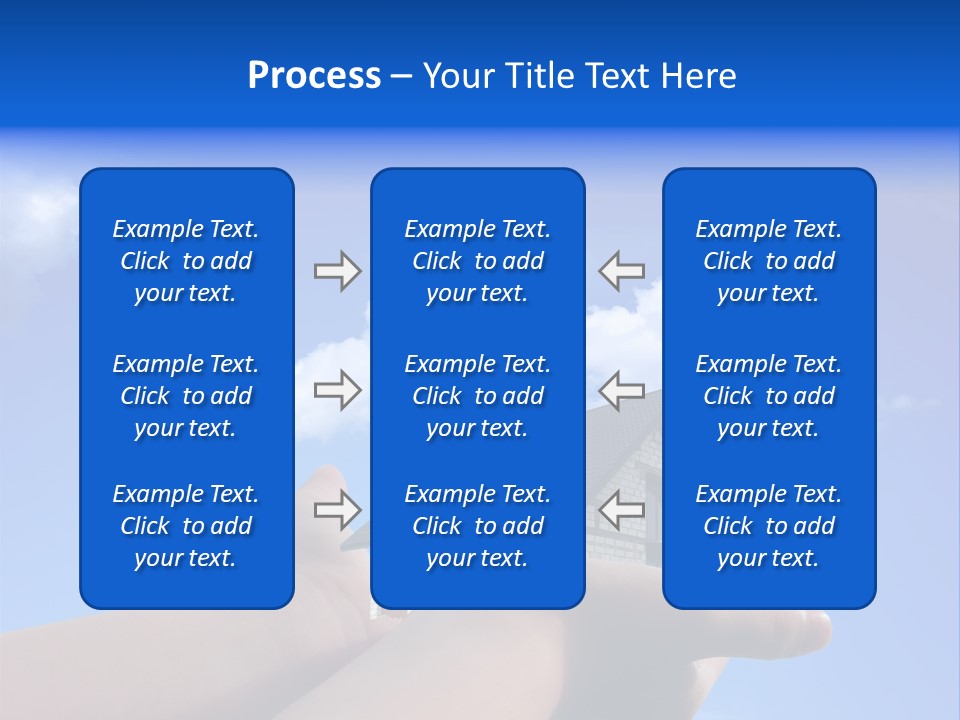 A Person Holding Up A House In Front Of A Blue Sky PowerPoint Template