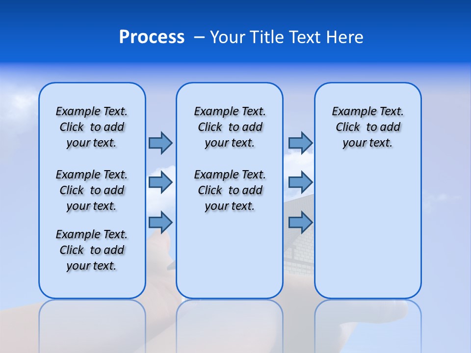 A Person Holding Up A House In Front Of A Blue Sky PowerPoint Template