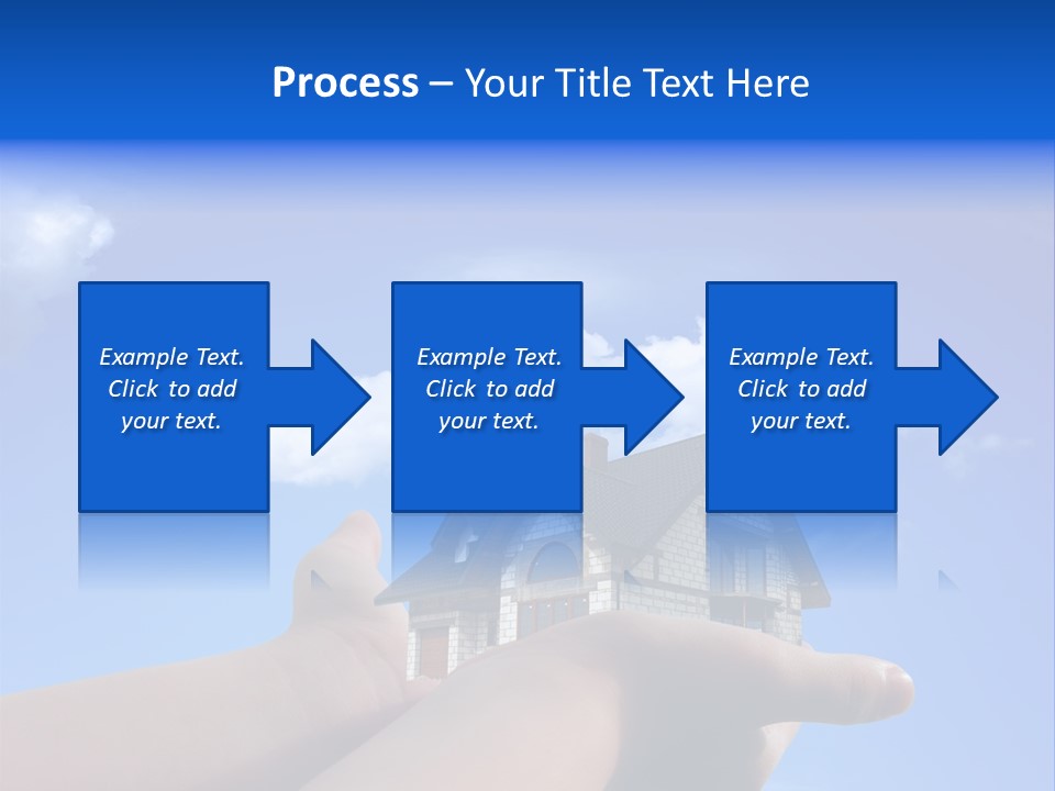A Person Holding Up A House In Front Of A Blue Sky PowerPoint Template