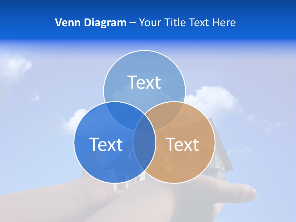 A Person Holding Up A House In Front Of A Blue Sky PowerPoint Template