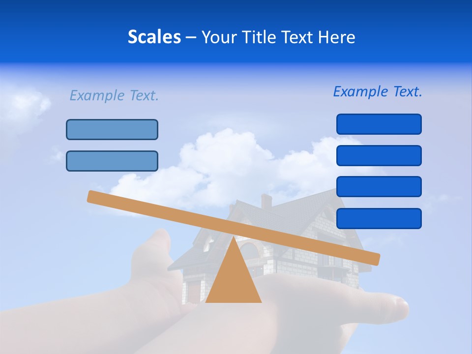 A Person Holding Up A House In Front Of A Blue Sky PowerPoint Template