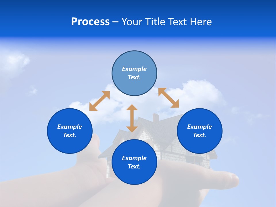A Person Holding Up A House In Front Of A Blue Sky PowerPoint Template