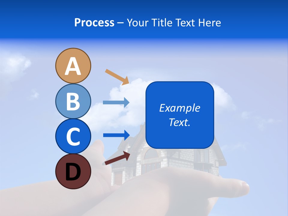 A Person Holding Up A House In Front Of A Blue Sky PowerPoint Template