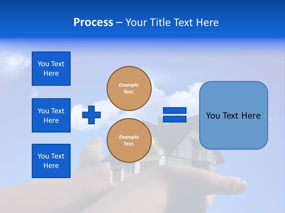A Person Holding Up A House In Front Of A Blue Sky PowerPoint Template