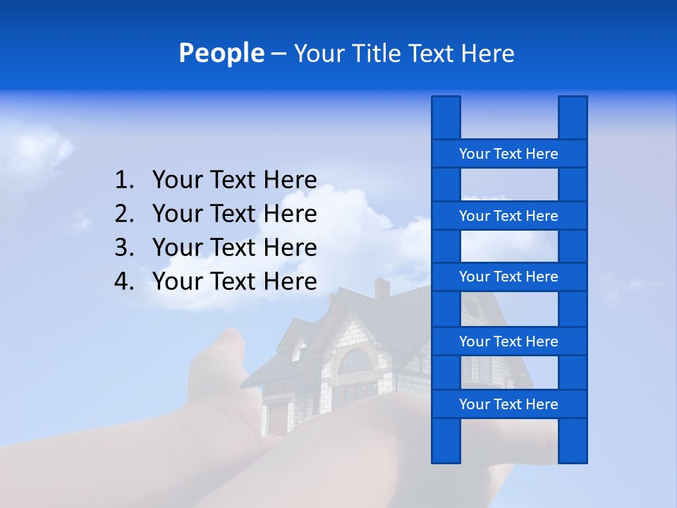 A Person Holding Up A House In Front Of A Blue Sky PowerPoint Template