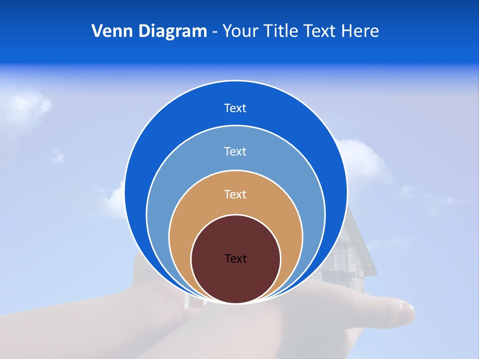 A Person Holding Up A House In Front Of A Blue Sky PowerPoint Template