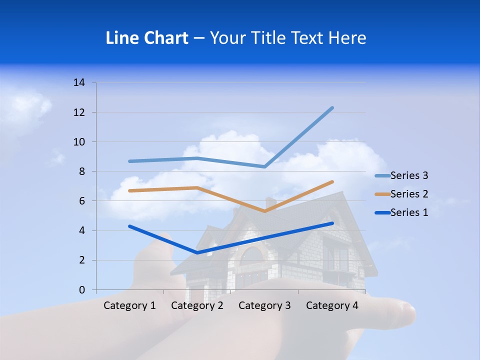 A Person Holding Up A House In Front Of A Blue Sky PowerPoint Template