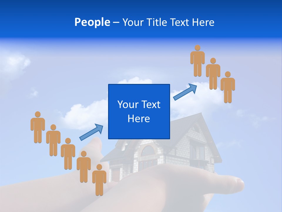 A Person Holding Up A House In Front Of A Blue Sky PowerPoint Template