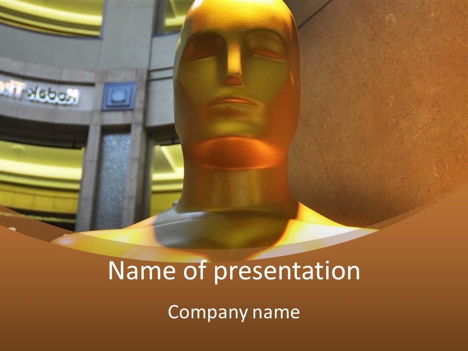 A Statue Of A Man In Front Of A Building PowerPoint Template