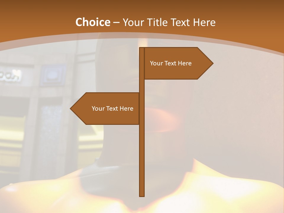 A Statue Of A Man In Front Of A Building PowerPoint Template