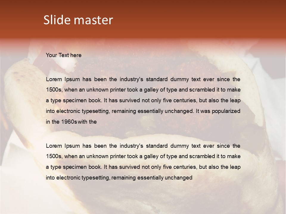 A Taco Filled With Meatballs On Top Of A Wrapper PowerPoint Template