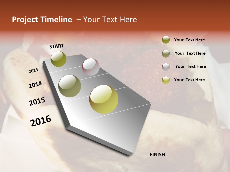 A Taco Filled With Meatballs On Top Of A Wrapper PowerPoint Template