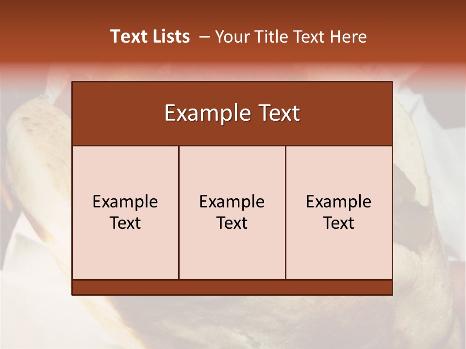 A Taco Filled With Meatballs On Top Of A Wrapper PowerPoint Template